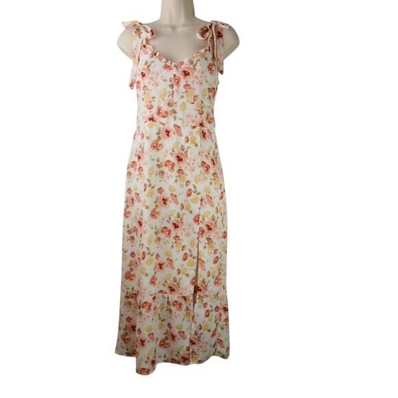Abercrombie & Fitch SZ XS Floral Tie Strap Slit Midi Sundress NWT - Picture 2 of 7